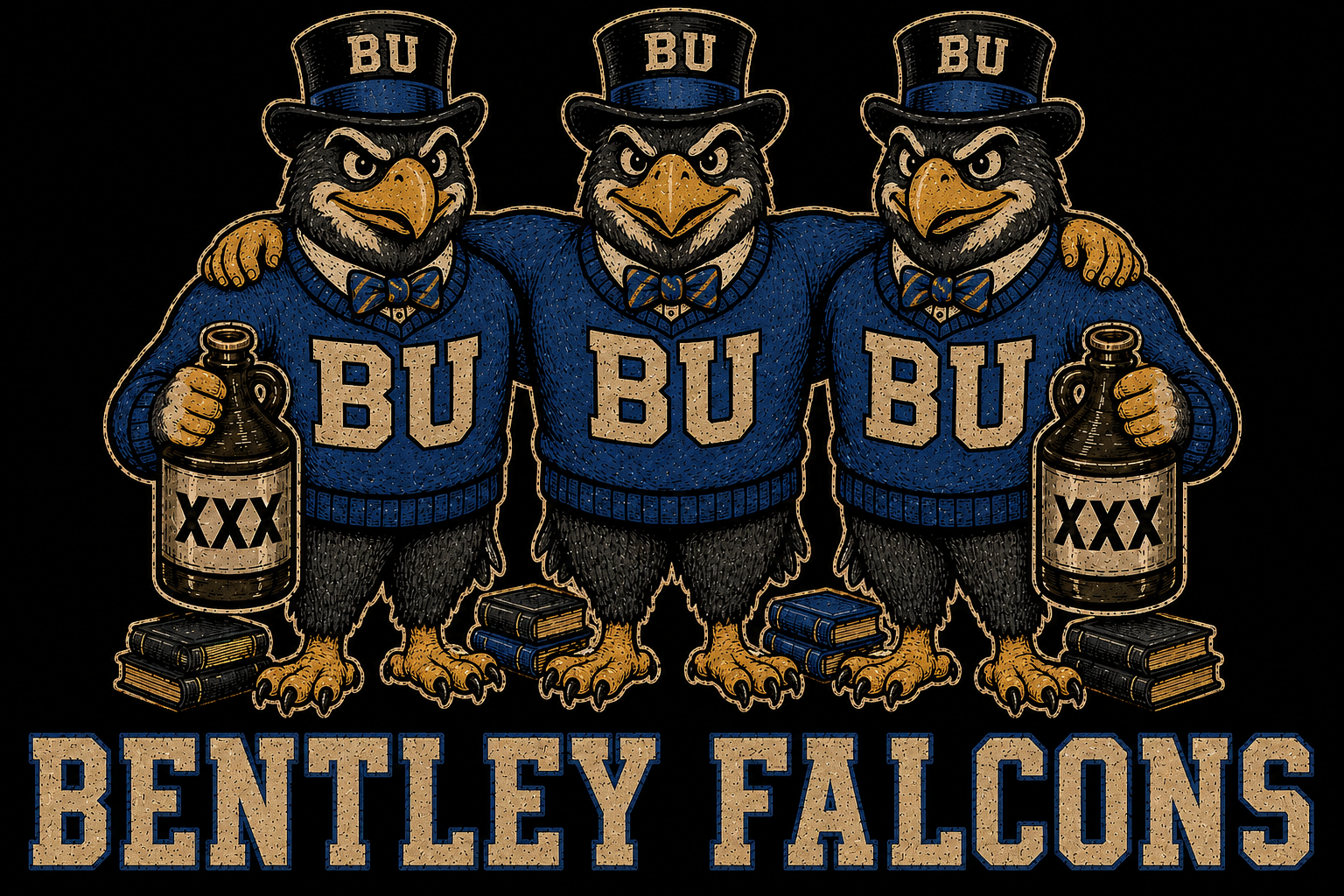 Bentley Falcons Blue Eagle Mascots Graphic Wall Art