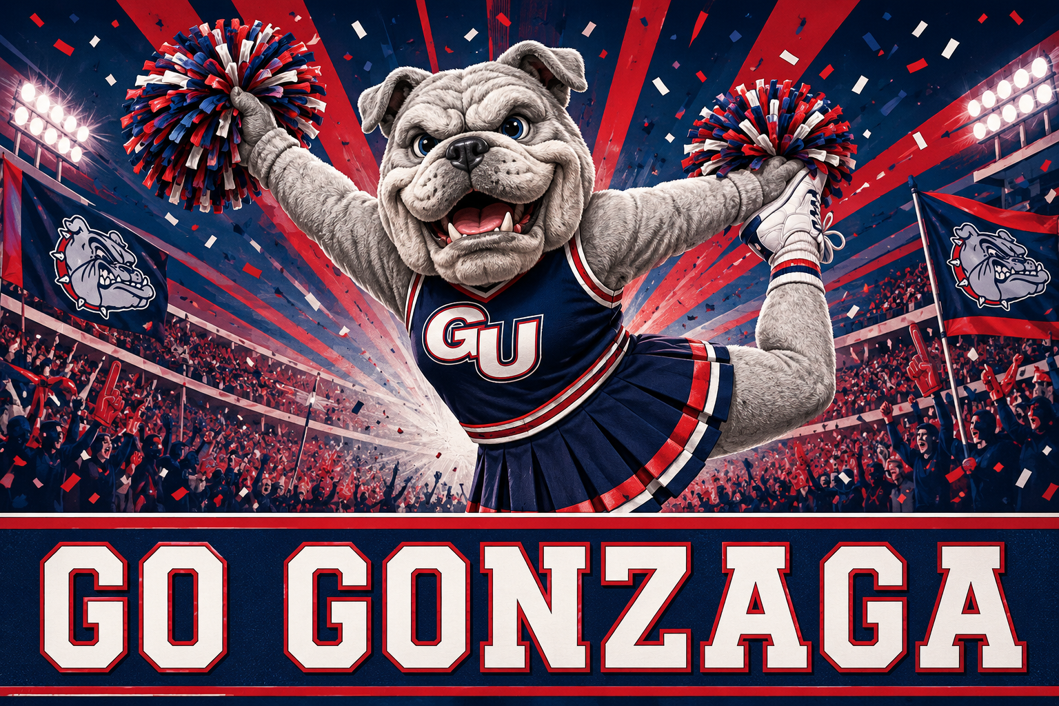 Gonzaga Bulldog Cheerleader Sports Arena Wall Art