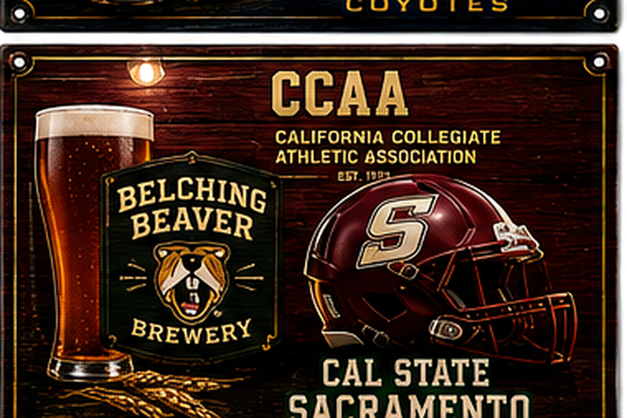 CCAA California Collegiate Athletic Association Sports Bar Sign
