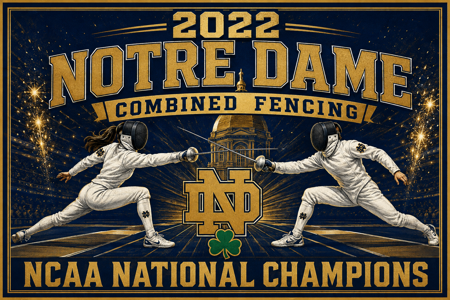2022 Notre Dame Combined Fencing Champions Wall Art