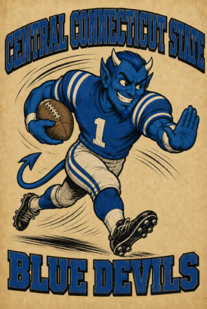 Central Connecticut State Blue Devils Football Wall Art Design