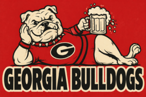 Georgia Bulldogs Bulldog with Beer Mug Graphic Wall Art