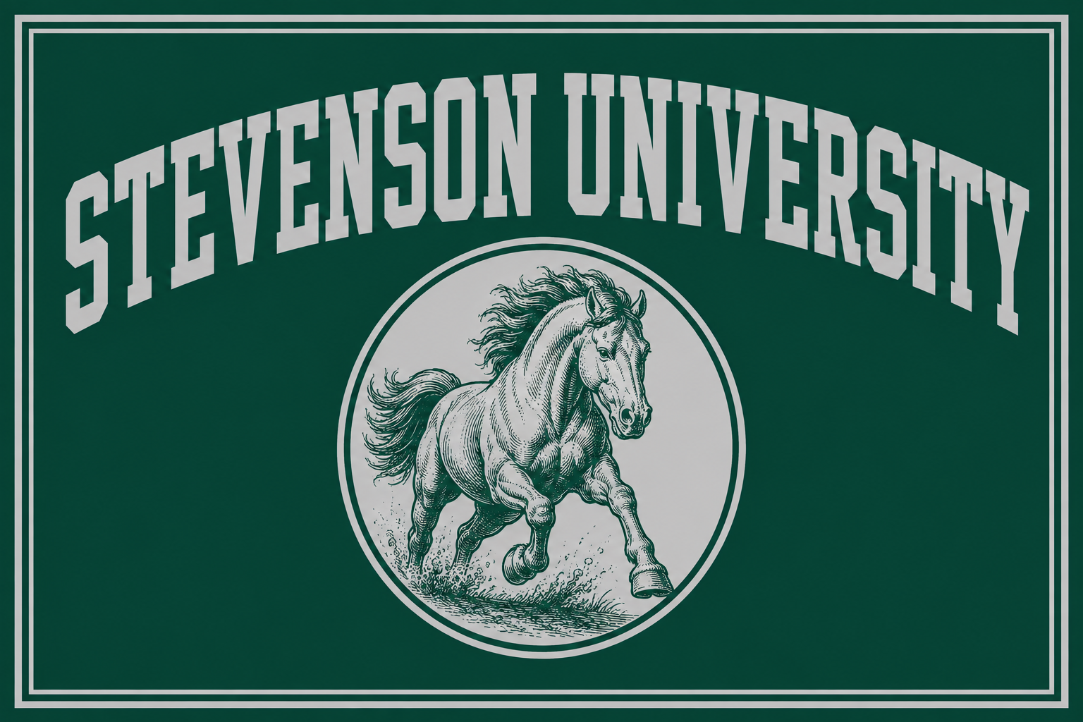 Stevenson University Horse Emblem Green Wall Art