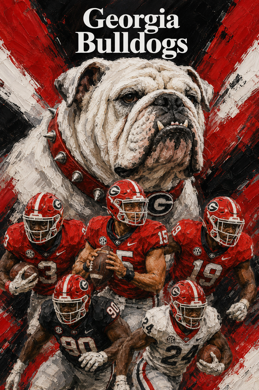Georgia Bulldogs Bulldog Football Team Wall Art