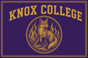 Knox College Fox Emblem Purple and Gold Wall Art