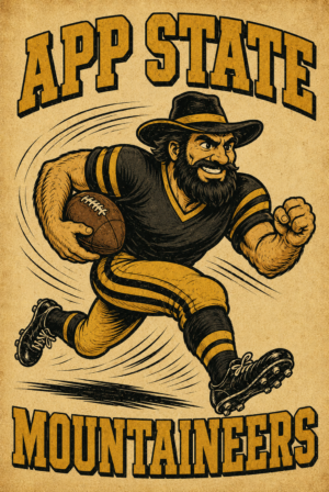 App State Mountaineers Vintage-Style Football Poster