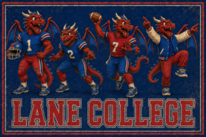 Dragon Football Team Lane College Inspired Wall Art 12x8in Metal Sign