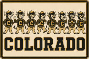 Colorado Buffalo Mascots Black Gold Wall Art