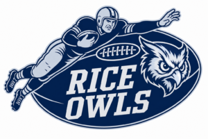 Rice Owls Football Player and Owl Graphic
