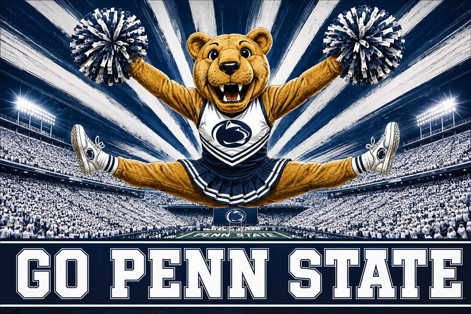 Go Penn State Lion Cheerleader Stadium Wall Art