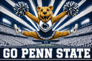 Go Penn State Bear Cheerleader Sports Wall Art