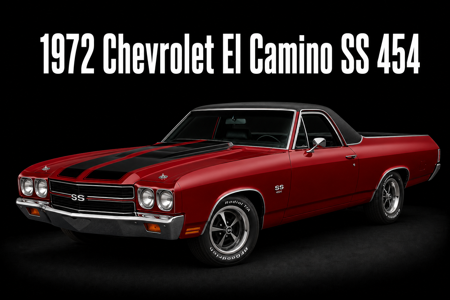 1972 Chevrolet El Camino SS 454 Automotive Wall Art