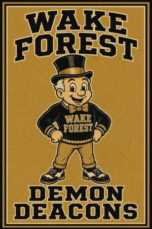 Wake Forest Demon Deacons Black and Gold Wall Art