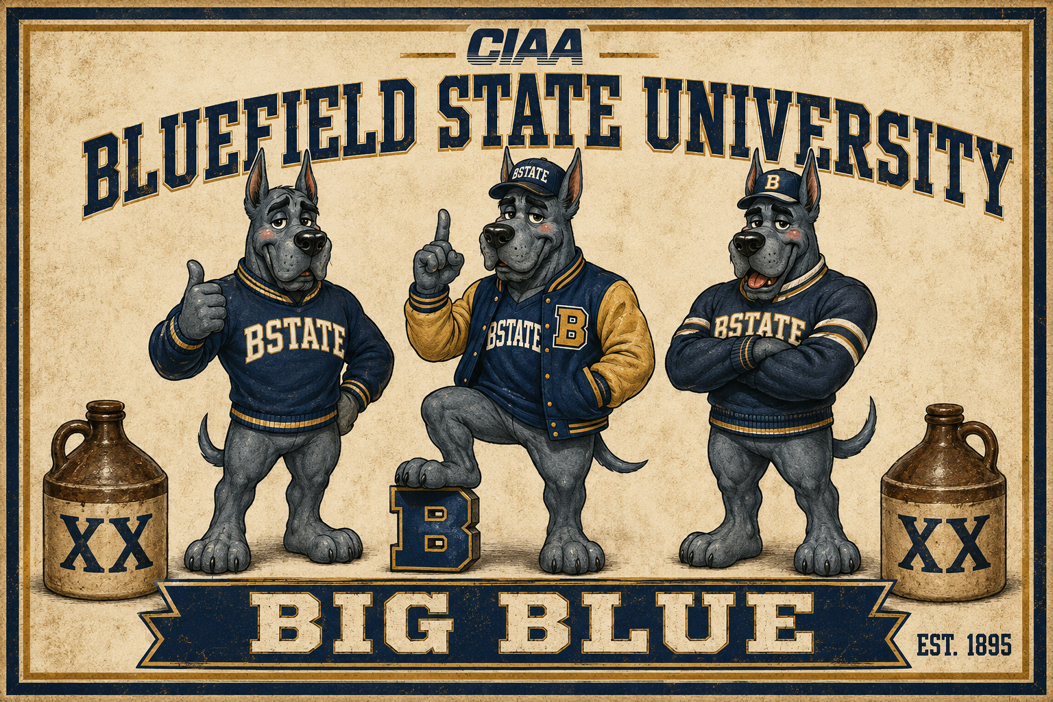 Bluefield State University Big Blue Bulldog Wall Art