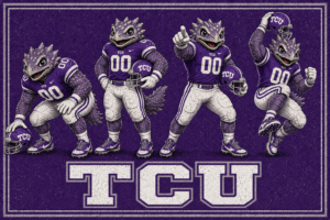 TCU Horned Frog Football Team Purple Wall Art