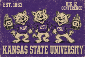 Kansas State Wildcats Big 12 Distressed-Style Graphic Wall Art