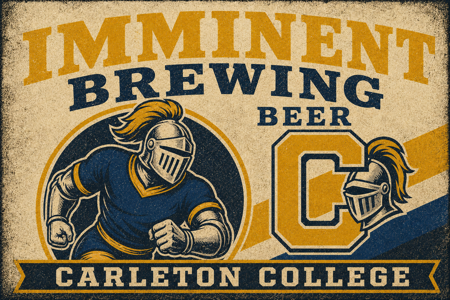 Carleton College Knight Brewing Beer Vintage-Style Wall Art