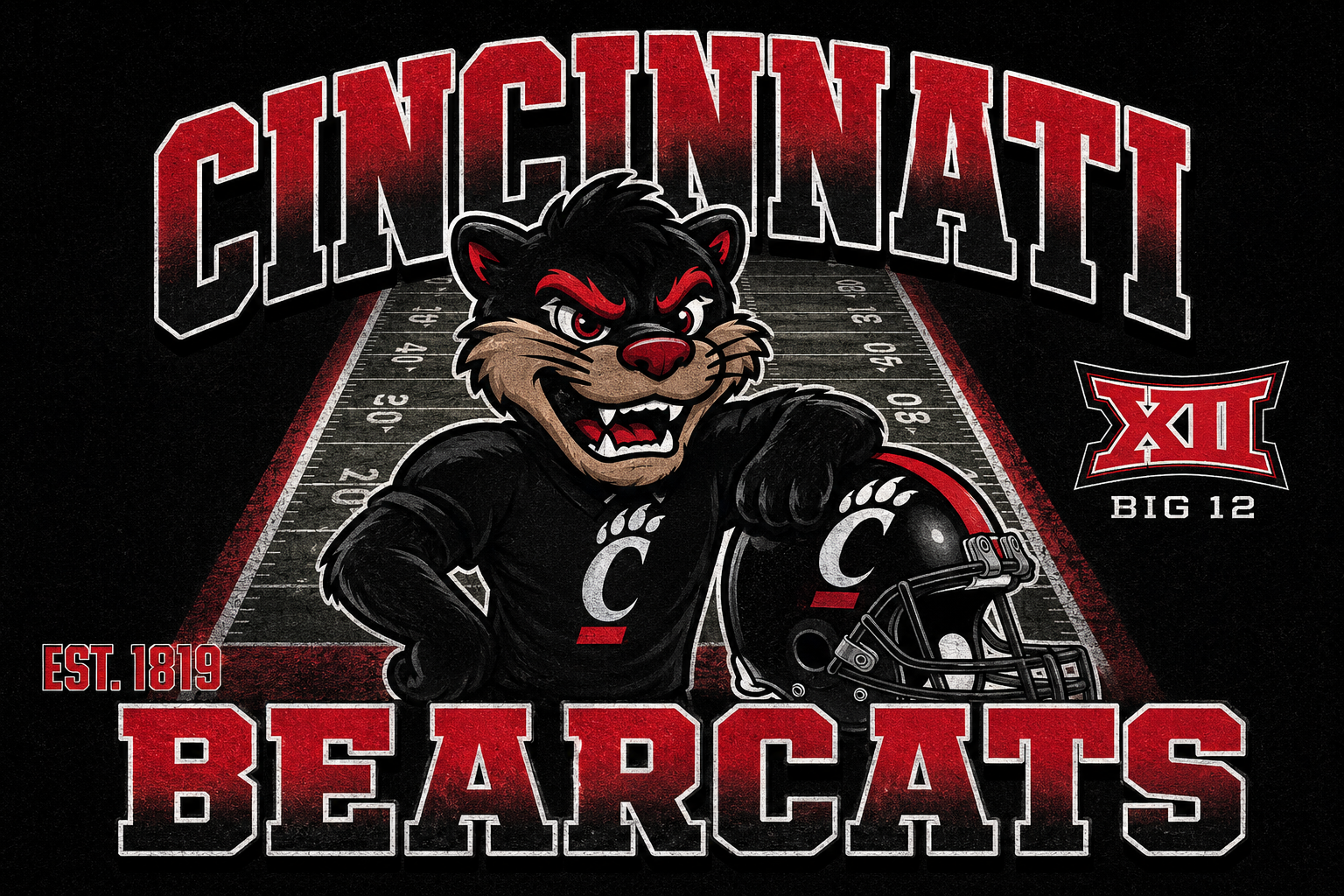 Cincinnati Bearcats Football Graphic Wall Art
