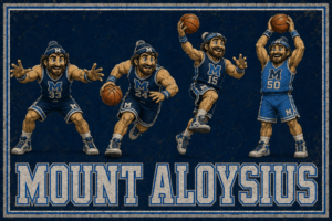 Mount Aloysius Basketball Players Vintage-Style Wall Art