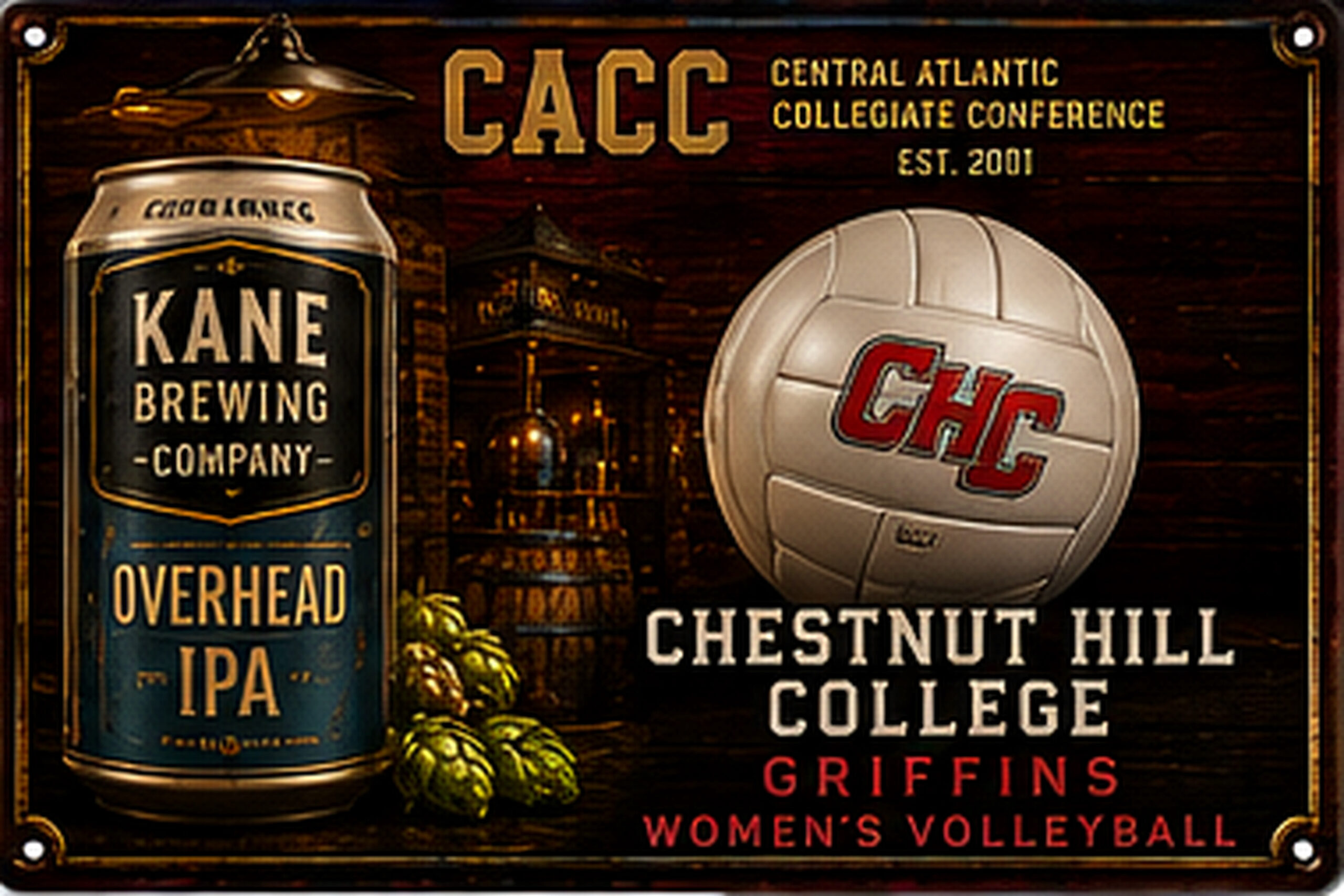 Chestnut Hill Griffins Women’s Volleyball Vintage-Style Wall Sign