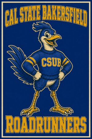 Cal State Bakersfield Roadrunners Blue and Gold Wall Art