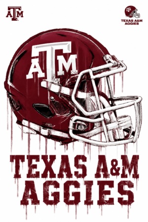 Texas A&M Aggies Maroon Football Helmet Wall Art