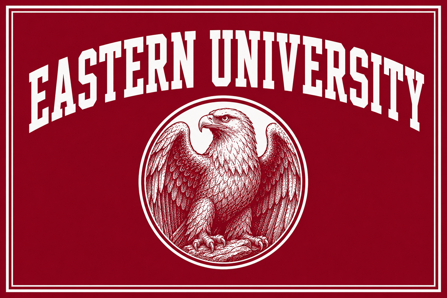 Eastern University Eagle Red and White Wall Art