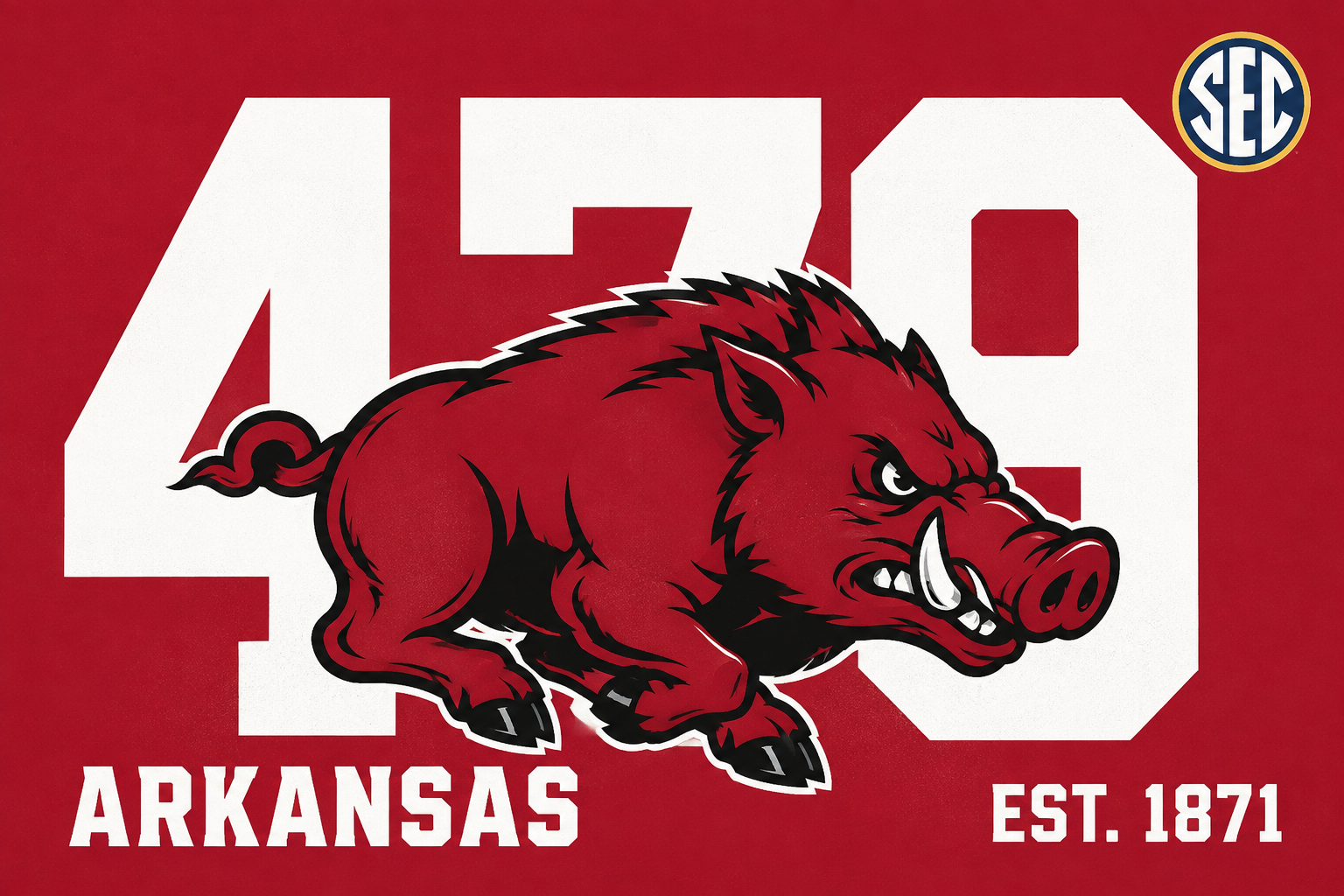 Arkansas Razorback-Inspired SEC Red Graphic Print