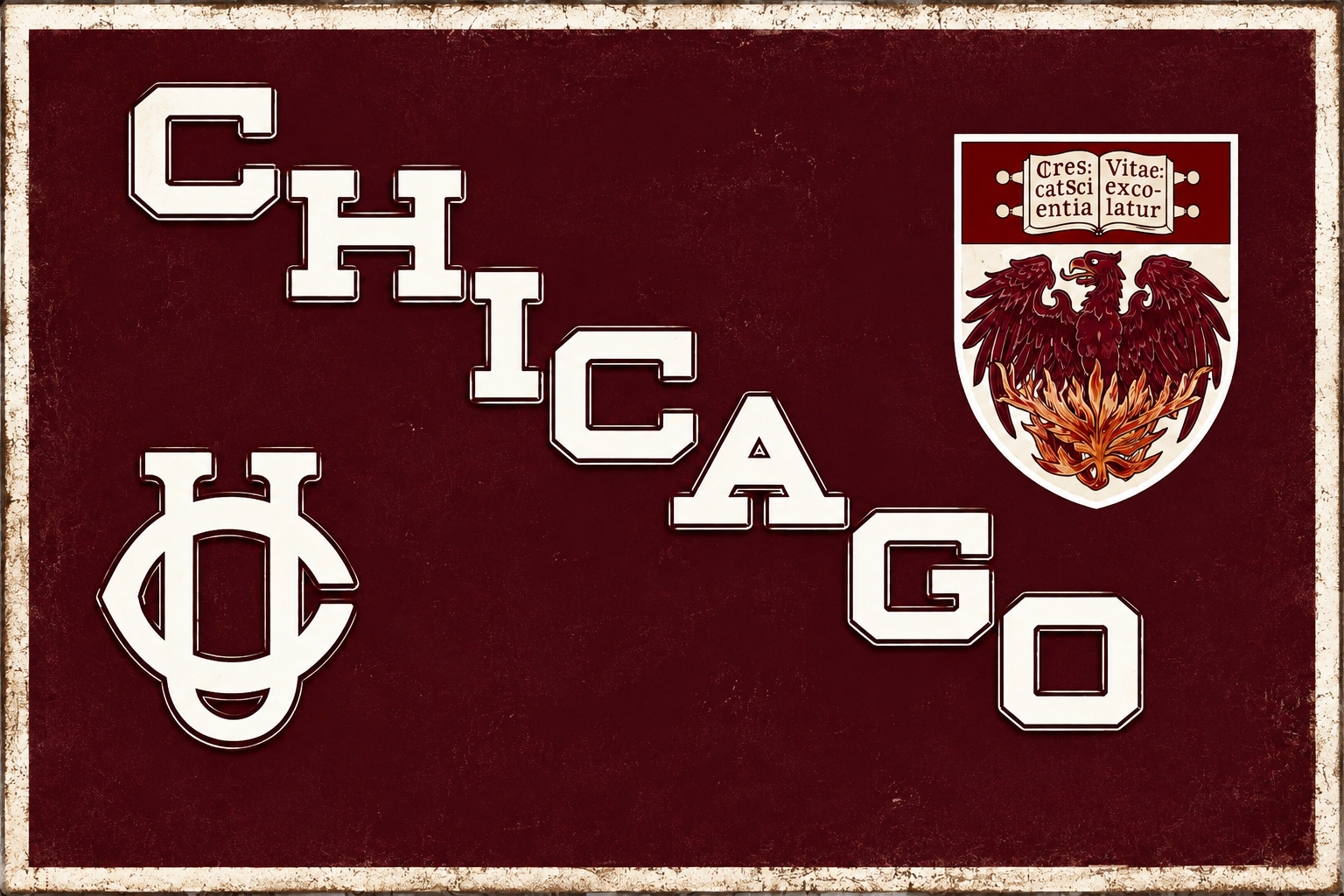 Distressed Chicago Phoenix Motto Wall Art Sign