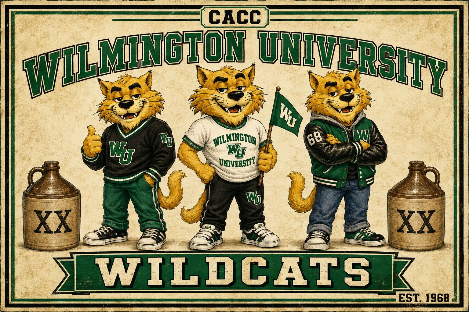 Wilmington University Wildcats Vintage-Style Wall Art