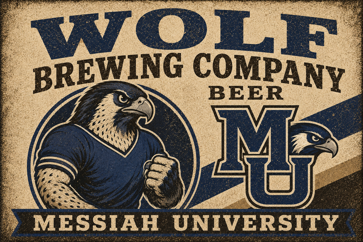 Messiah University Eagle Brewing Company Vintage-Style Wall Art