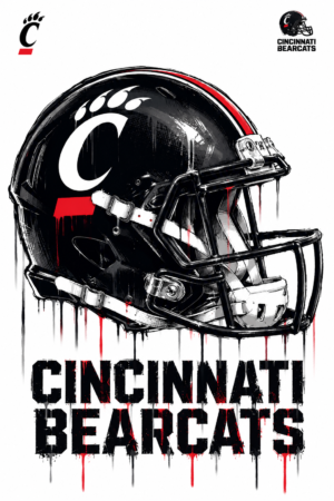Cincinnati Bearcats Football Helmet Graphic Wall Art