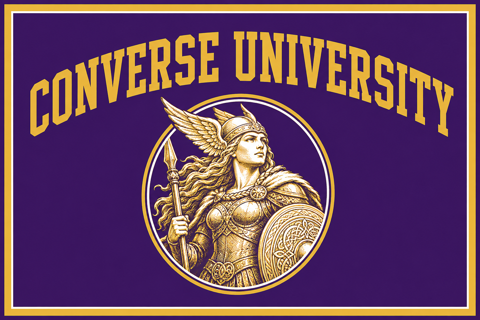 Converse University Winged Warrior Purple Wall Art