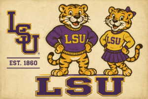 LSU Tigers Vintage-Style Wall Art Print