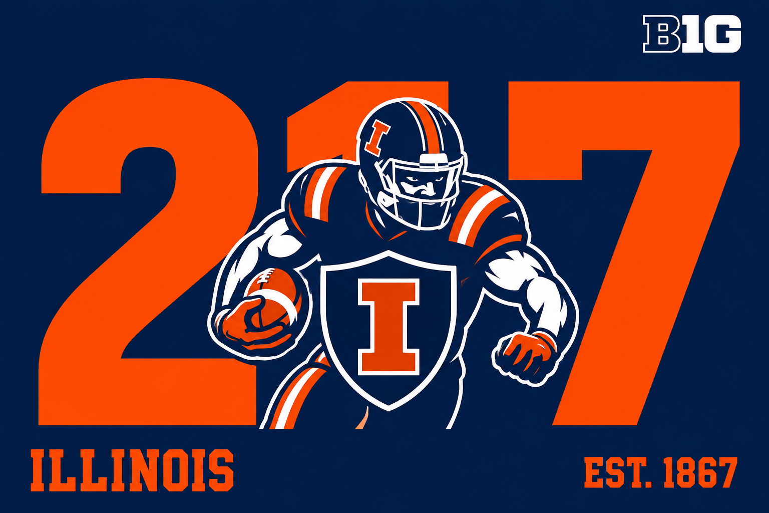 Illinois Football #27 BIG Graphic Wall Art