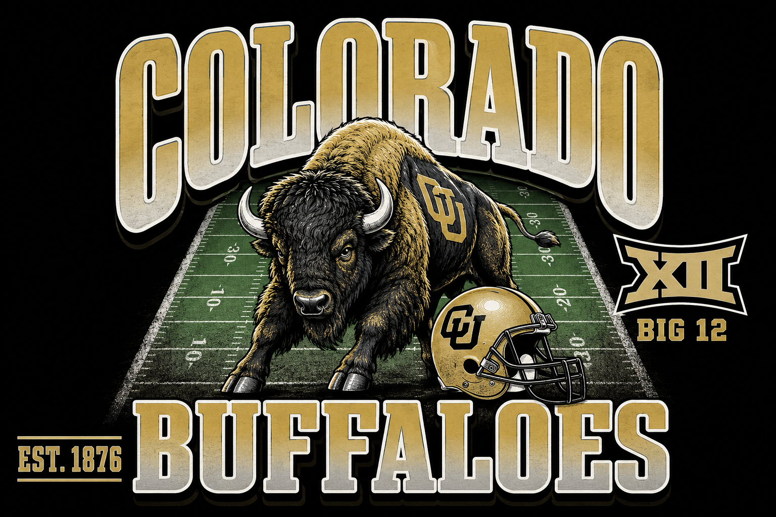 Colorado Buffaloes Buffalo Football Graphic