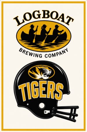 Logboat Brewing Company Tigers Helmet & Canoe Wall Art
