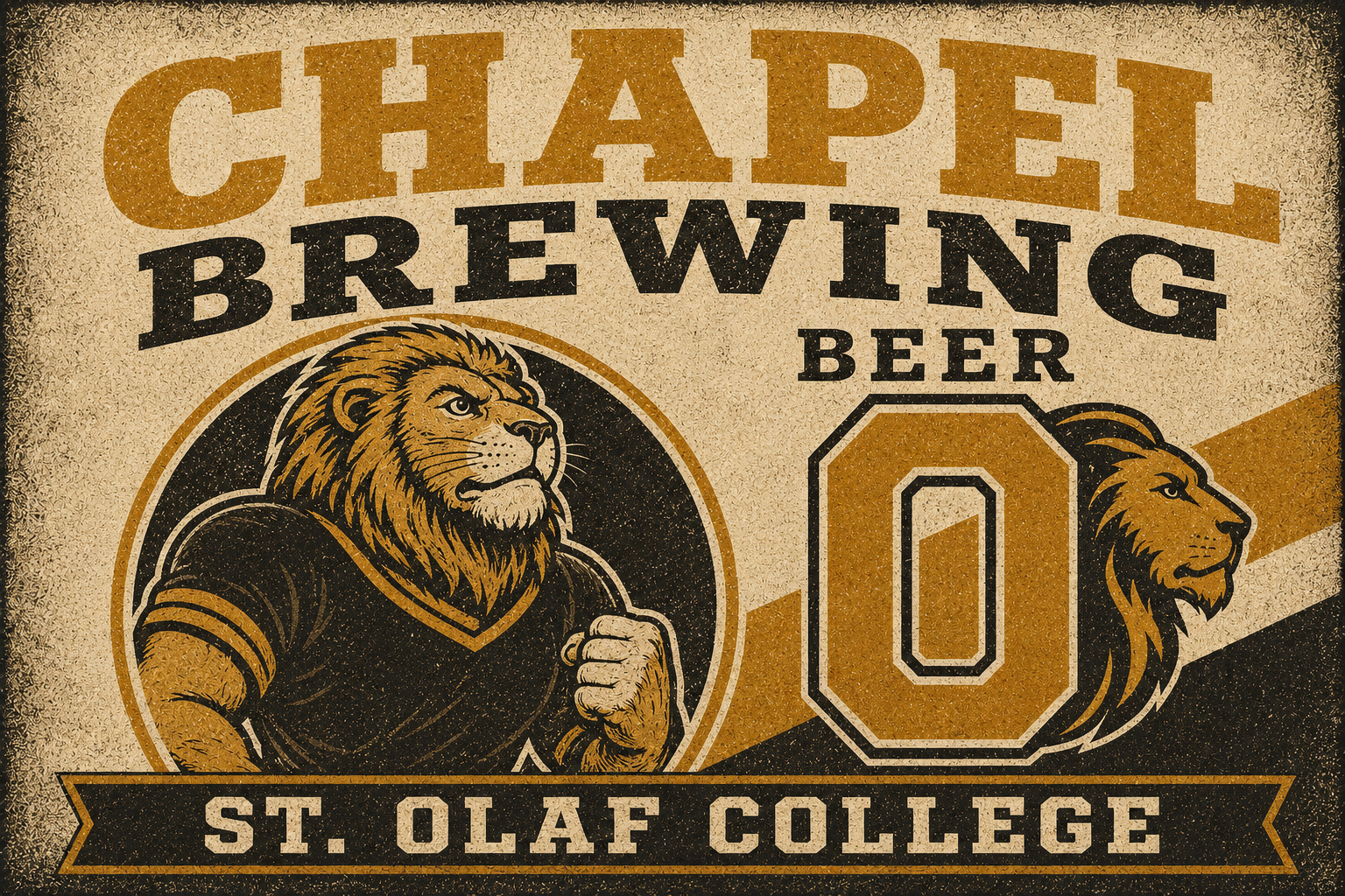 Chapel Brewing Beer St. Olaf College Lion Vintage-Style Wall Art
