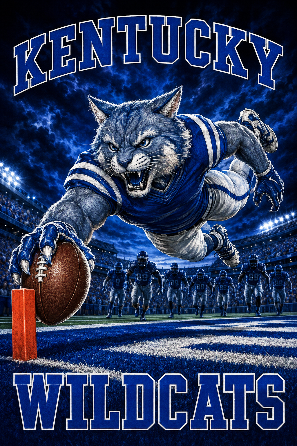Kentucky Wildcats Football Wildcat Graphic Wall Art