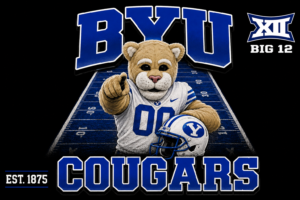 BYU Cougars Football Bear Mascot Wall Art Design