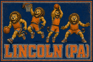 Lincoln GA Basketball Lions Vintage-Style Wall Art