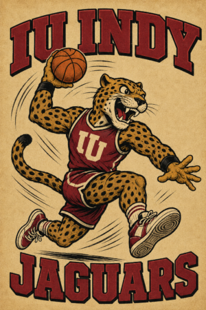 Retro-Style Jaguar Basketball Jaguars Wall Art