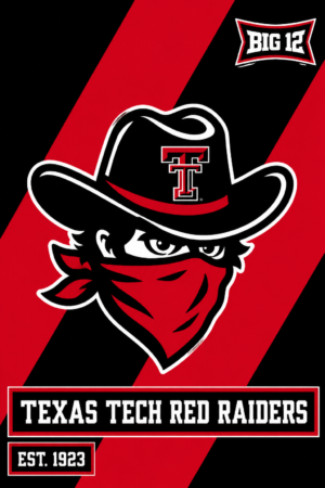 Texas Tech Red Raiders Big 12 Masked Cowboy Wall Art
