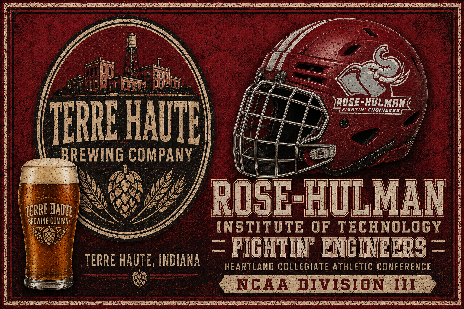 Terre Haute Brewing Rose-Hulman Vintage-Style Wall Art