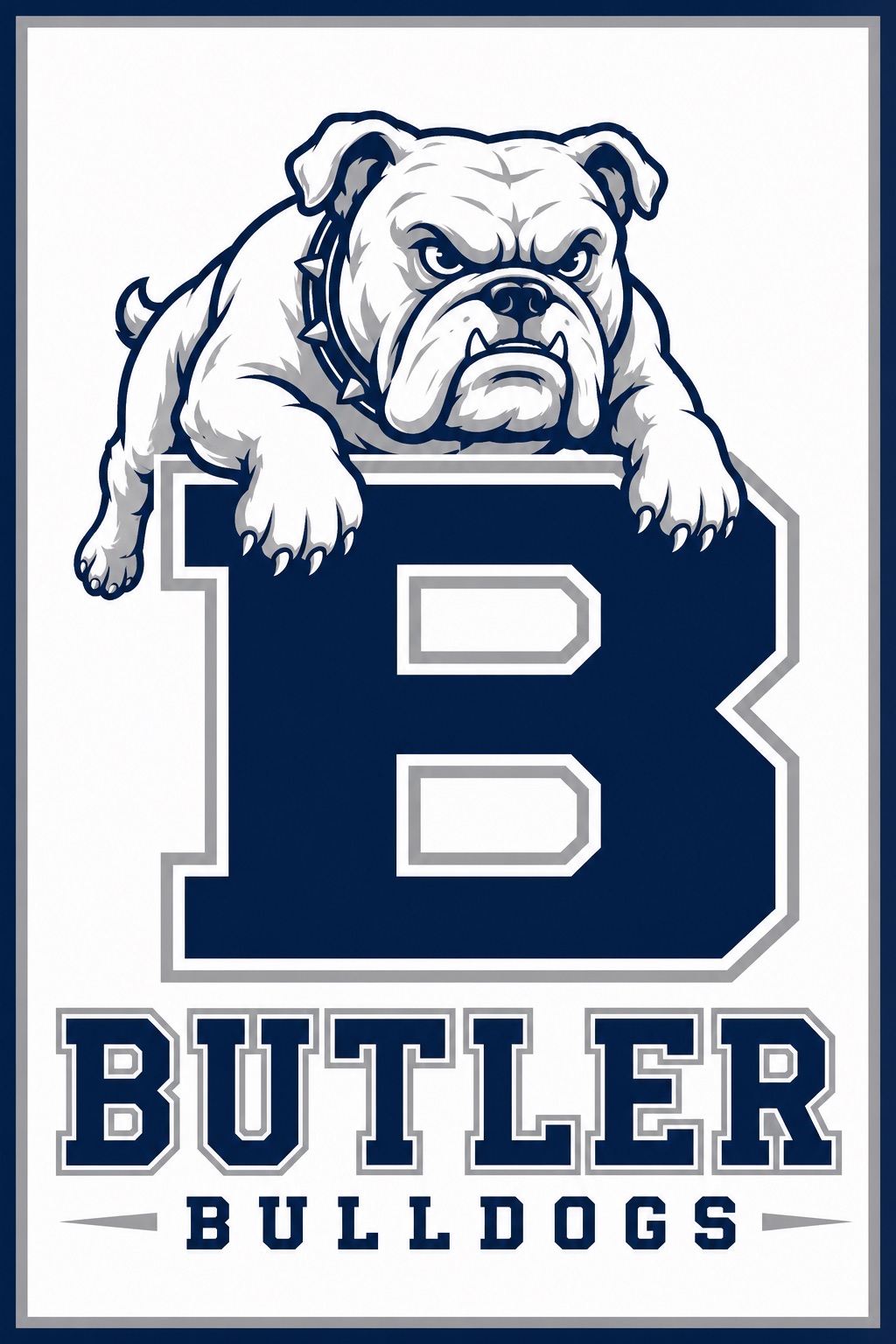 Bulldog Butler Bulldogs Graphic Wall Art Print