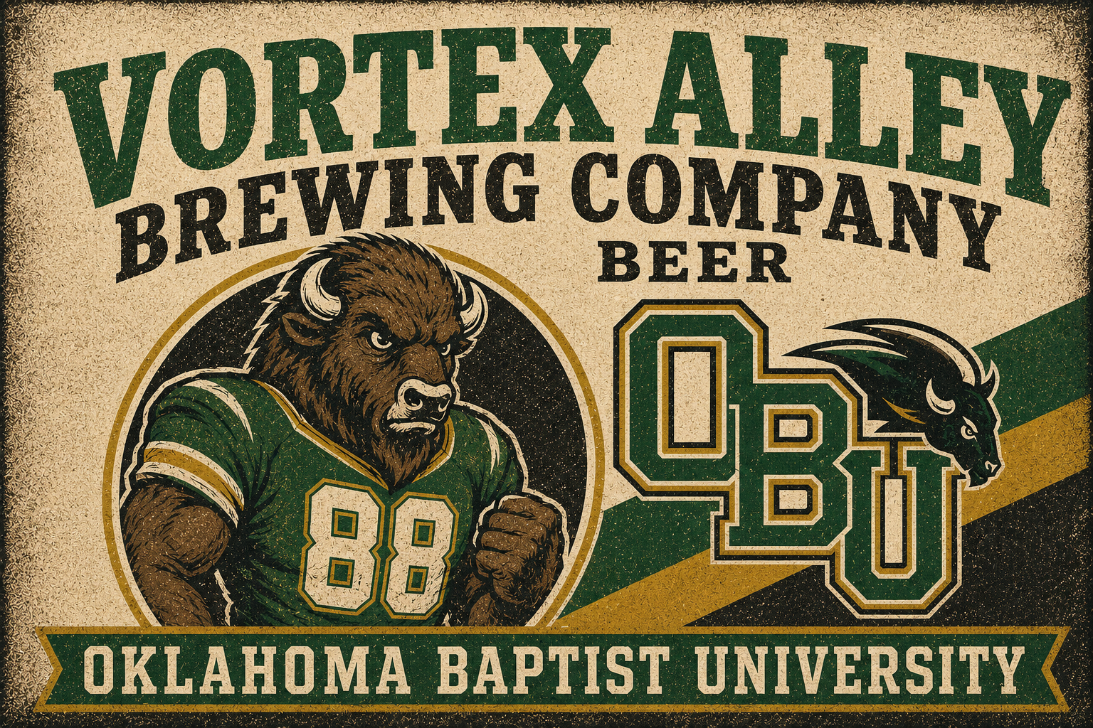 Vortex Alley Brewing Company Oklahoma Baptist Bison Wall Art