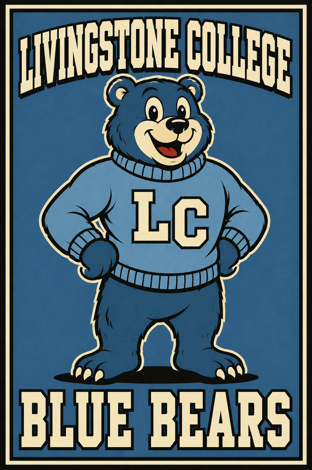 Livingstone College Blue Bears Bear Graphic Wall Art