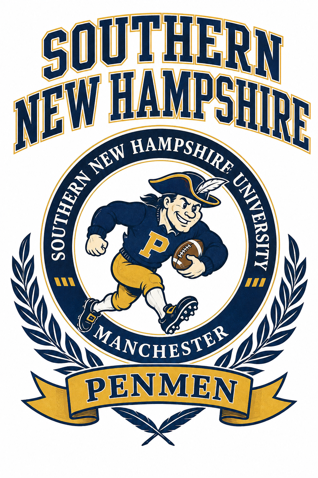 Southern New Hampshire Penmen Football Mascot Design