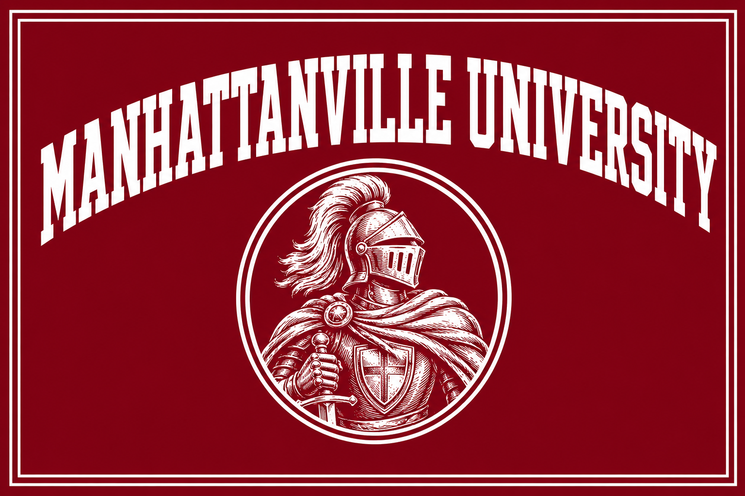 Manhattanville University Knight Burgundy Wall Art Design