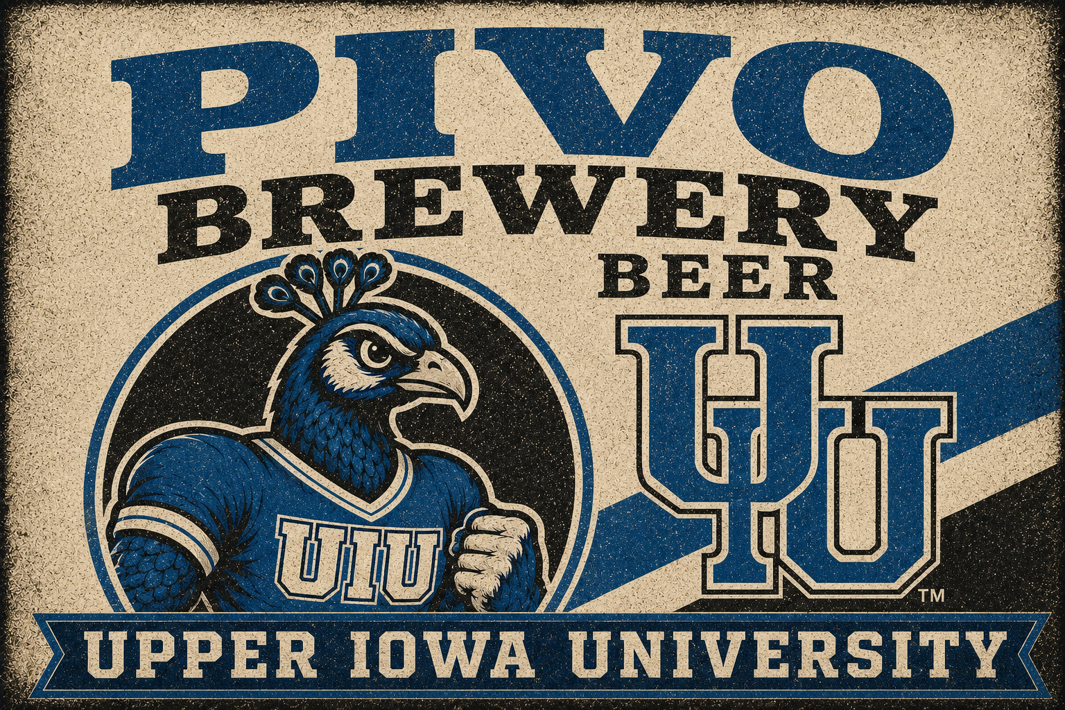 PIVO Brewery Upper Iowa University Peacock Wall Art
